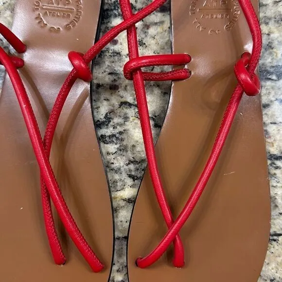ATP Atelier Women’s‎ Red Wrap Italian Leather Sandals size 36 or 6/6.5 US