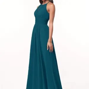 AZAZIE BONNIE Elegant Blue Halter Dress