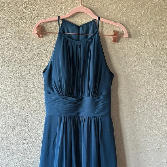 AZAZIE BONNIE Elegant Blue Halter Dress