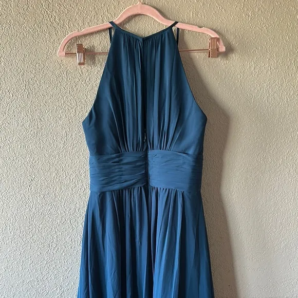 AZAZIE BONNIE Elegant Blue Halter Dress