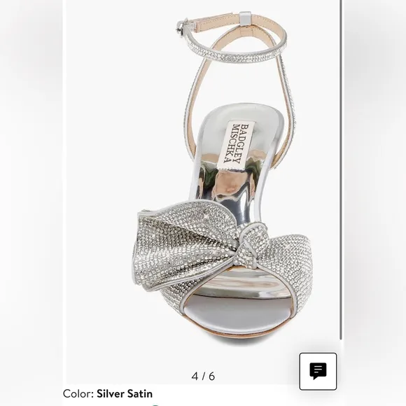 Badgley Mischka Collection Remi Crystal satin embellished ankle strap sandal s 8