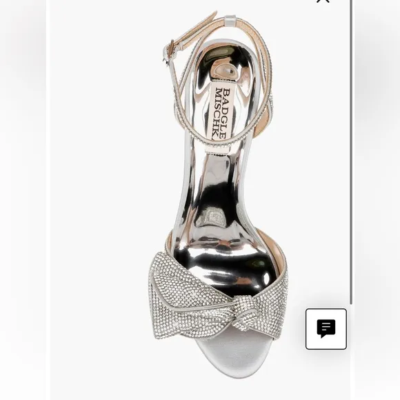 Badgley Mischka Collection Remi Crystal satin embellished ankle strap sandal s 8