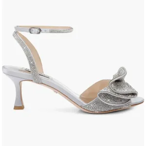 Badgley Mischka Collection Remi Crystal satin embellished ankle strap sandal s 8
