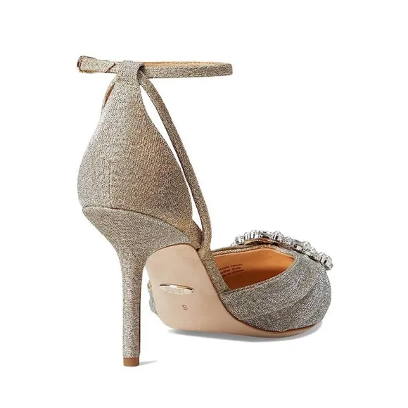 Badgley Mischka CollectionNisha Pointed Toe Pump Platino Textile size 6