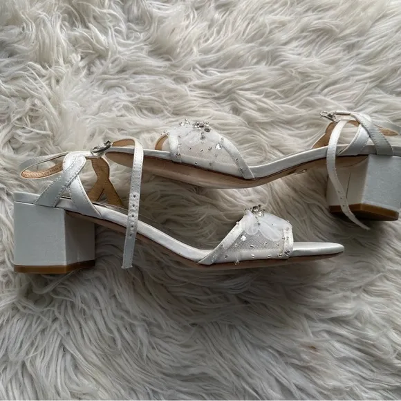 Badgley Mischka Karissa Embellished Strap Block Heel Sandals