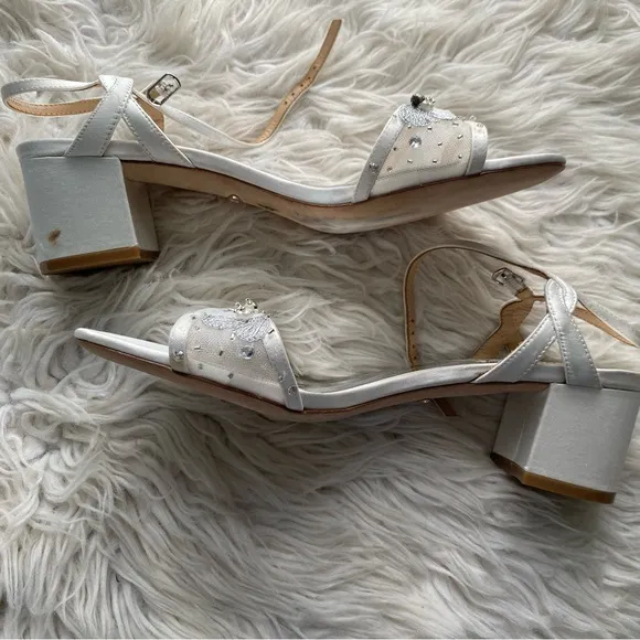 Badgley Mischka Karissa Embellished Strap Block Heel Sandals