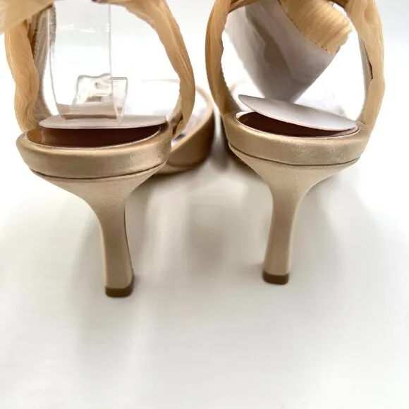 Badgley Mischka Womens Blaze Beige Nude Tan Latte Saint Heels Pumps Shoes