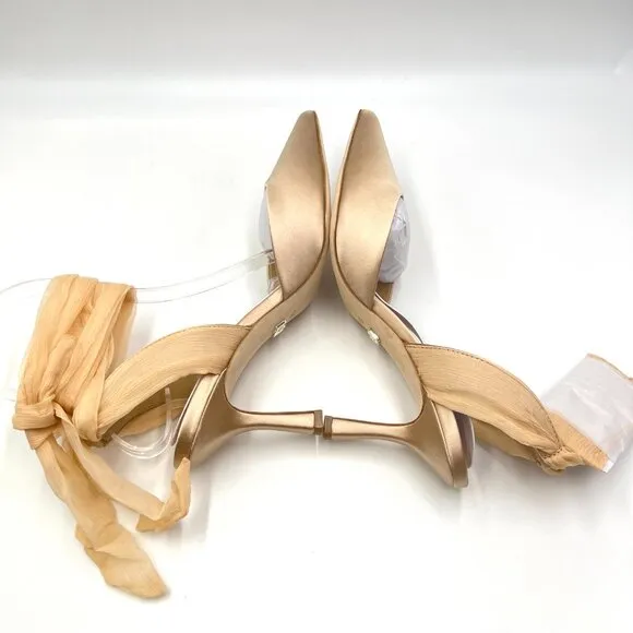 Badgley Mischka Womens Blaze Beige Nude Tan Latte Saint Heels Pumps Shoes