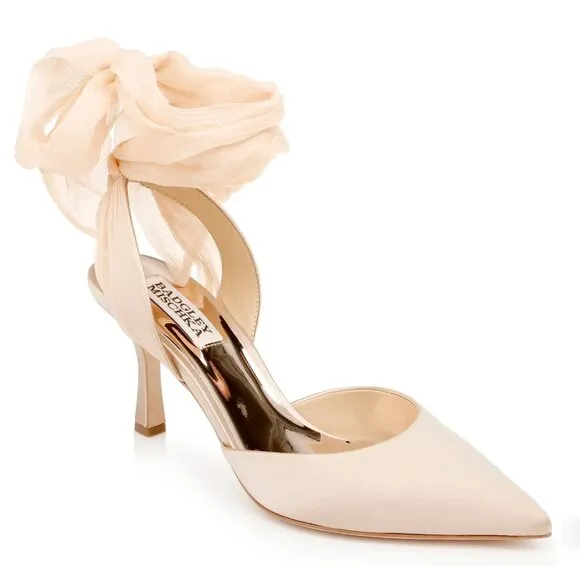 Badgley Mischka Womens Blaze Beige Nude Tan Latte Saint Heels Pumps Shoes