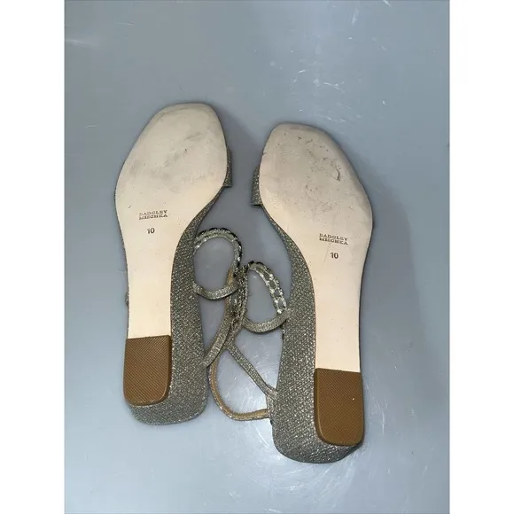 Badgley Mischka Women's‎ Kaelyn Wedge Sandal Silver Sz 10 $185