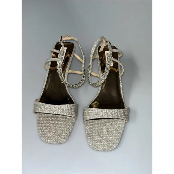 Badgley Mischka Women's‎ Kaelyn Wedge Sandal Silver Sz 10 $185