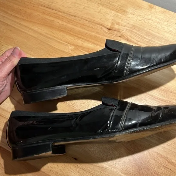 Bally men’s loafer shoes. Black patent leather. Made in Italy. Size 13.