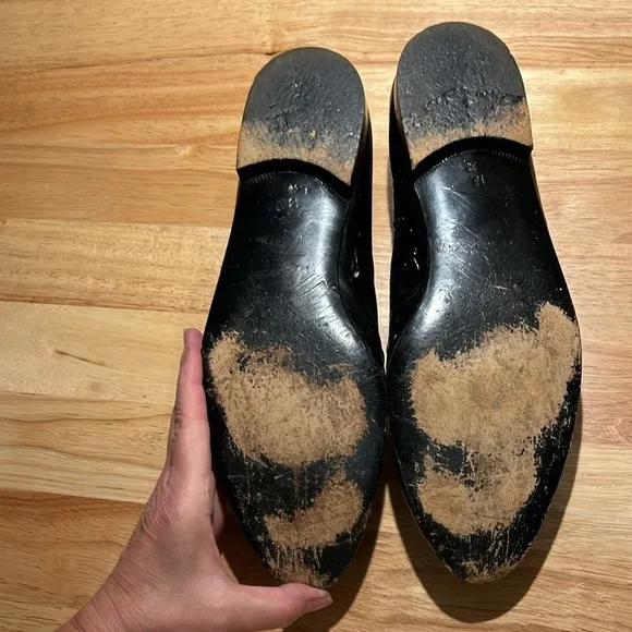Bally men’s loafer shoes. Black patent leather. Made in Italy. Size 13.