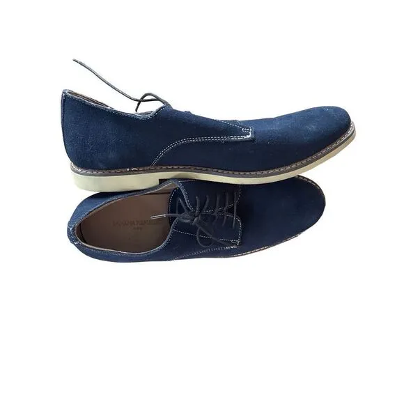 Banana Republic Mens Blue Lace Up Suede Oxford Dress Shoes Size 12