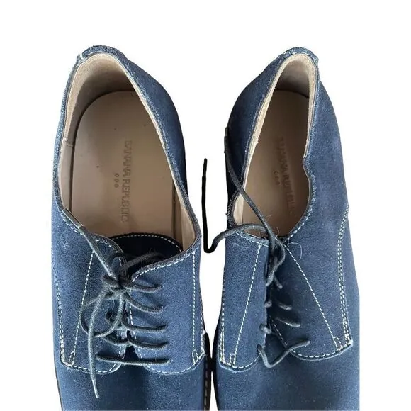 Banana Republic Mens Blue Lace Up Suede Oxford Dress Shoes Size 12
