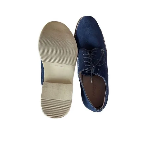 Banana Republic Mens Blue Lace Up Suede Oxford Dress Shoes Size 12