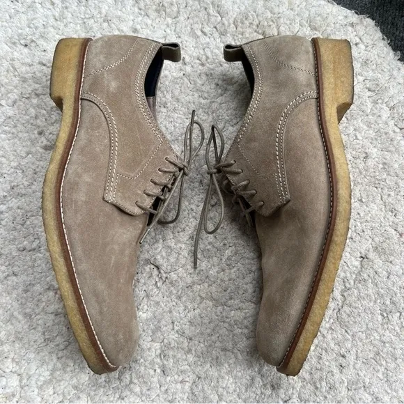 Banana Republic Tan Suede Ortholite Genuine Italian Leather Lace Up Oxfords