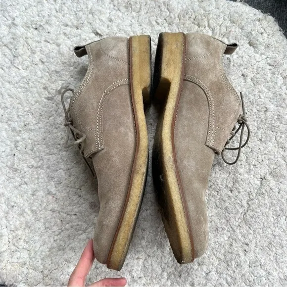 Banana Republic Tan Suede Ortholite Genuine Italian Leather Lace Up Oxfords