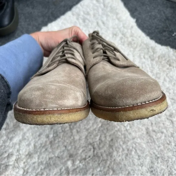 Banana Republic Tan Suede Ortholite Genuine Italian Leather Lace Up Oxfords