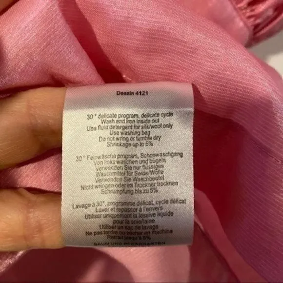 Baum Und Pferdgarten Abernathy Rosebloom Pink Baby Doll Dress sz EU42 US12 Silk