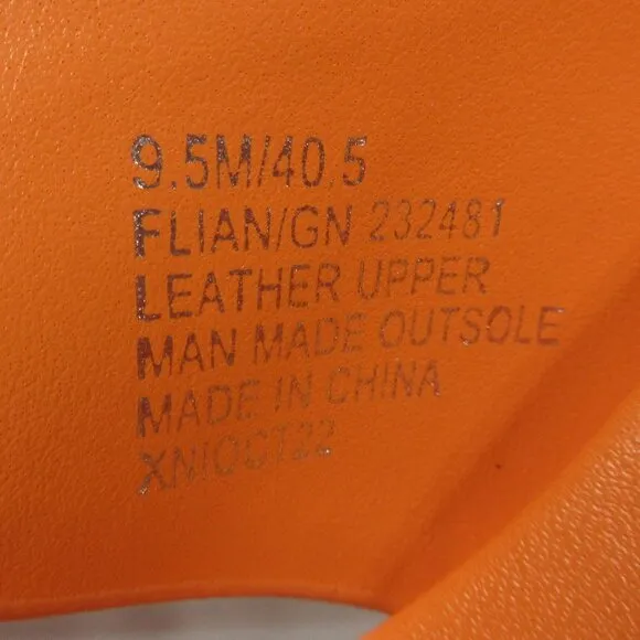 BCBGeneration Flian Heeled Sandal 9.5 Tangerine Orange Leather Slip On Shoes NEW