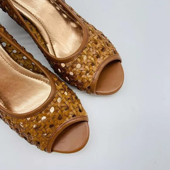 bcbgeneration leather open toe pump shoes