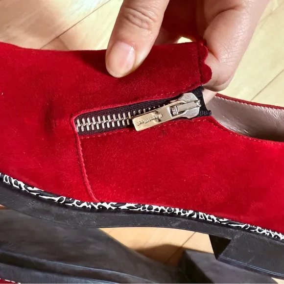 BeautiFeel Anise Suede Flat Loafer Shoes in Cherry  Red 9.5