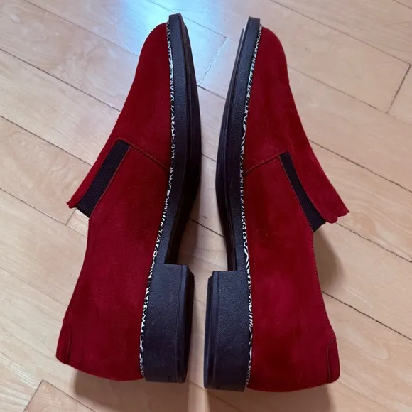 BeautiFeel Anise Suede Flat Loafer Shoes in Cherry  Red 9.5
