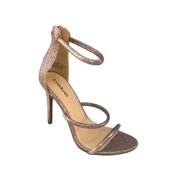 Bebe Berdine Pink Glittery High Heels Size 7.5.