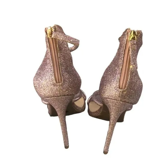 Bebe Berdine Pink Glittery High Heels Size 7.5.
