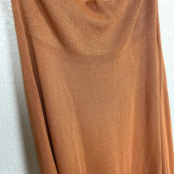Bec &amp;‎ Bridge Indya Knit Maxi Dress Orange Halter Neck Metallic Size 10