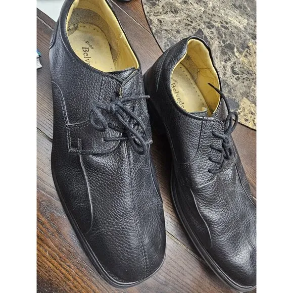 Beledere Bay Bridge Black Leather Oxford Loafers Men's Size 10 EEE
