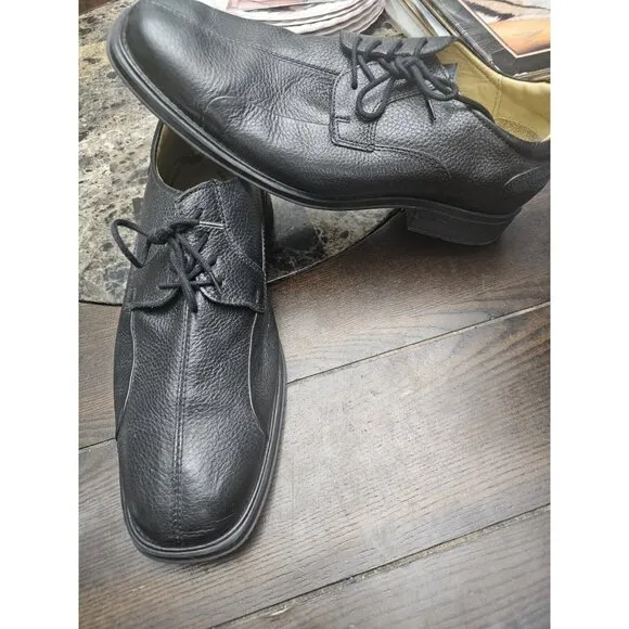 Beledere Bay Bridge Black Leather Oxford Loafers Men's Size 10 EEE