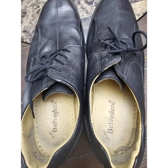 Beledere Bay Bridge Black Leather Oxford Loafers Men's Size 10 EEE