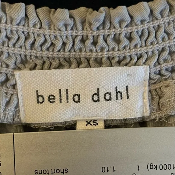 Bella Dahl Smocked Waist Women’s Dress Size XS Gray Slate | V-neck Tencel