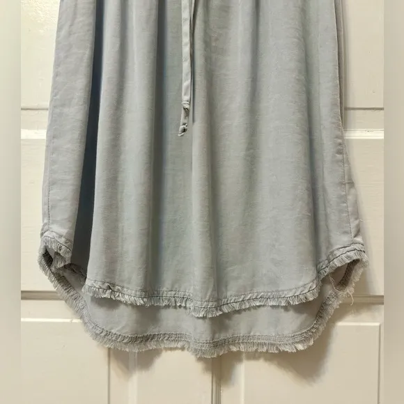 Bella Dahl Smocked Waist Women’s Dress Size XS Gray Slate | V-neck Tencel