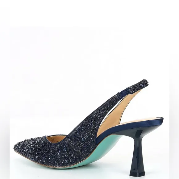 BETSEY JOHNSON - Clark Rhinestone Slingback Pumps