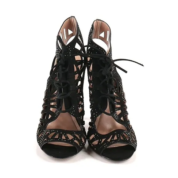 BETSEY JOHNSON Lexxe Rhinestone Cage Sandals sz 6