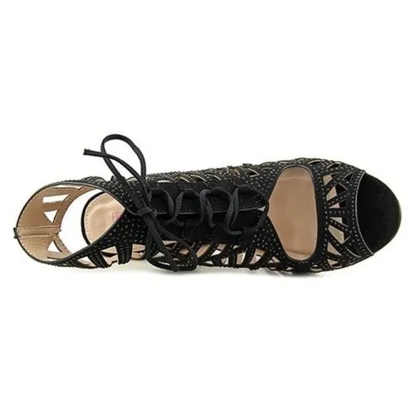 BETSEY JOHNSON Lexxe Rhinestone Cage Sandals sz 6