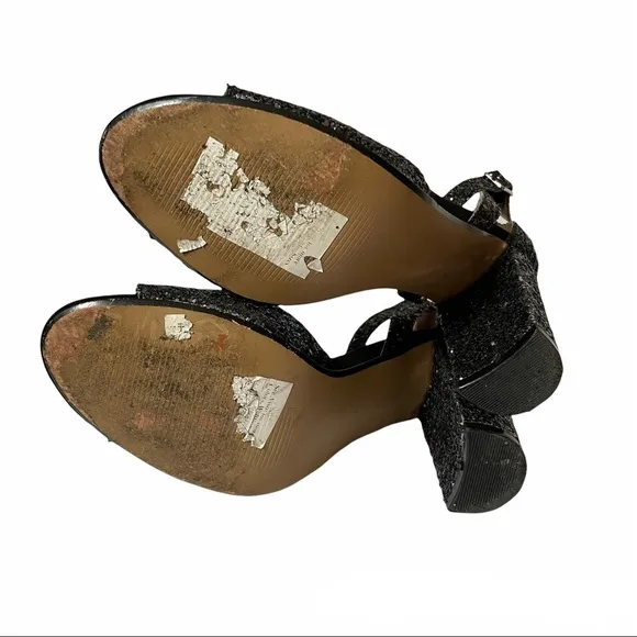 Betsey Johnson | Sparkle Black Glitter Heels