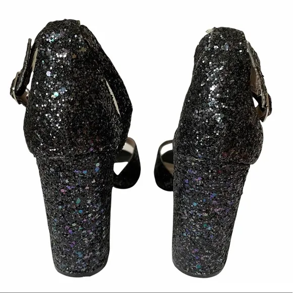 Betsey Johnson | Sparkle Black Glitter Heels