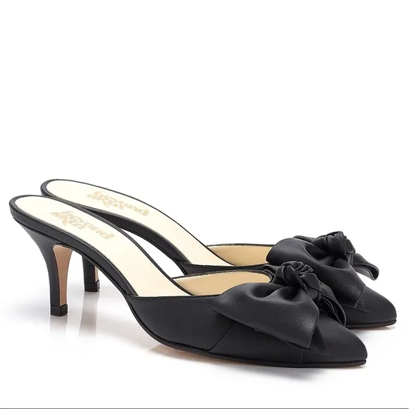 Beyond Skin Shoes Women’s 40 Black Vegan Leather High Heel Mules Handmade NWOT