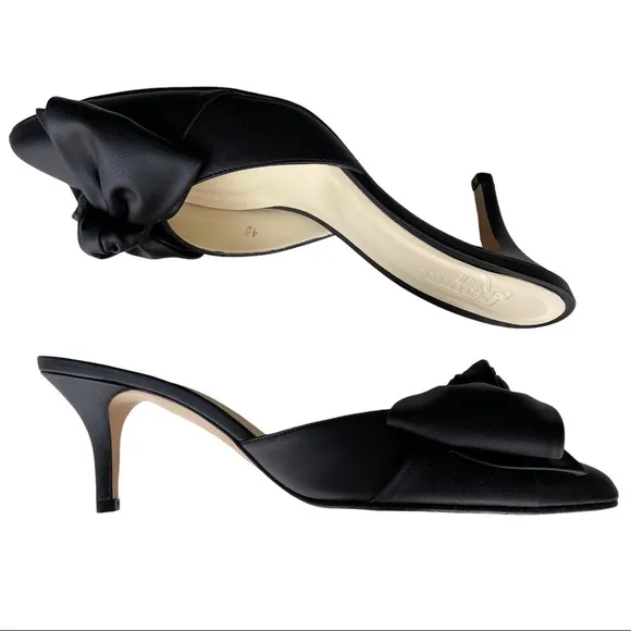 Beyond Skin Shoes Women’s 40 Black Vegan Leather High Heel Mules Handmade NWOT