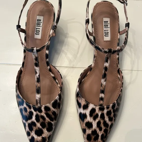 Bibi Lou Pointed Toe T strap Heel/ Anthropologie