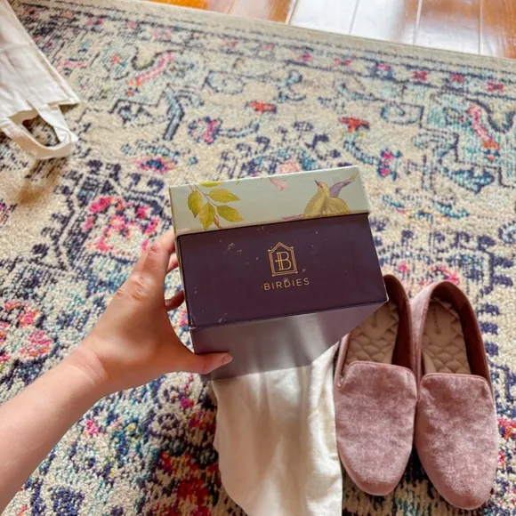 Birdies The Starling Pink Blush Velvet Velour Casual Slip-On Loafers 🩷