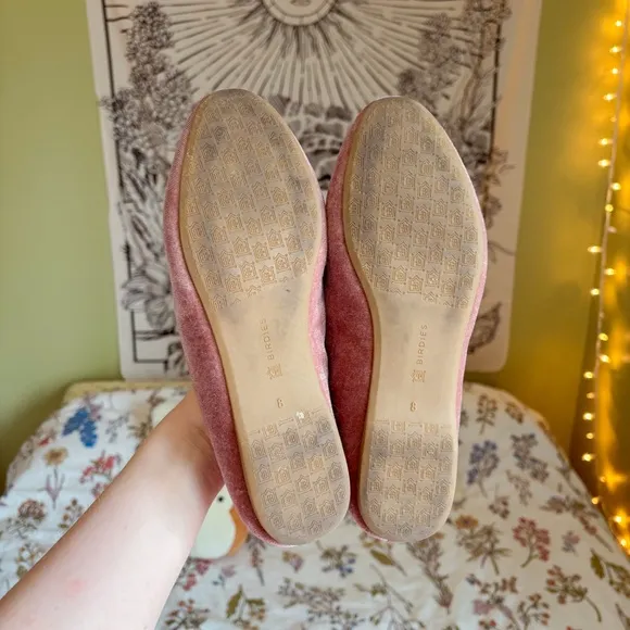 Birdies The Starling Pink Blush Velvet Velour Casual Slip-On Loafers 🩷