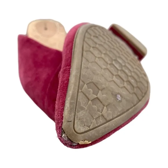 Birdies Women's Swan Suede Burgundy Slides Mule Size 8