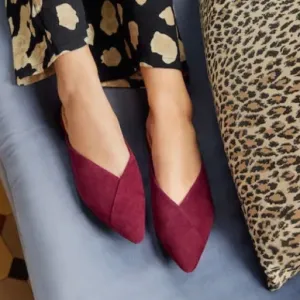 Birdies Women's Swan Suede Burgundy Slides Mule Size 8