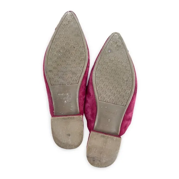 Birdies Women's Swan Suede Burgundy Slides Mule Size 8