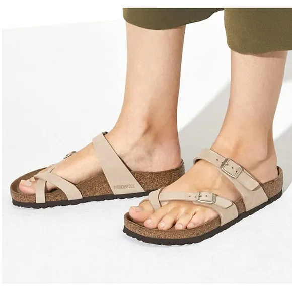 🌴Birkenstock Papillio Mayari Germany Strappy Gray Leather Sandals Size L7 / M5